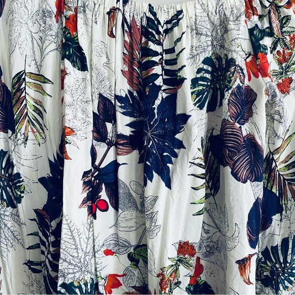 SHEIN Women's Cream Shirt with Floral Print Off the Shoulder Top Size Large - Picture 7 of 8